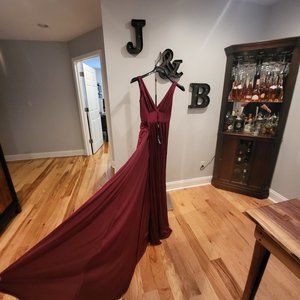 LA FEMME PROM DRESS, DARK BERRY, SIZE 4